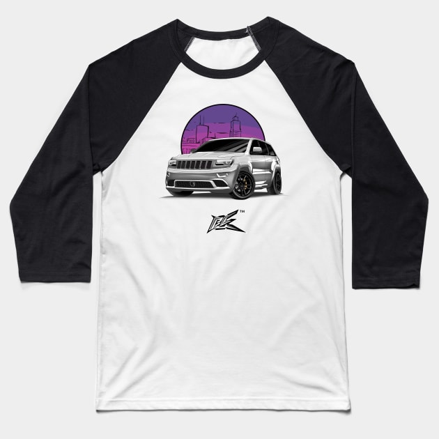 jeep cherokee srt8 white Baseball T-Shirt by naquash